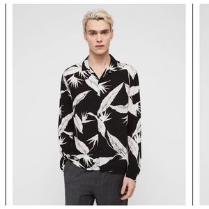 ALL SAINTS Bird of paradise button down long sleeve shirt XXL